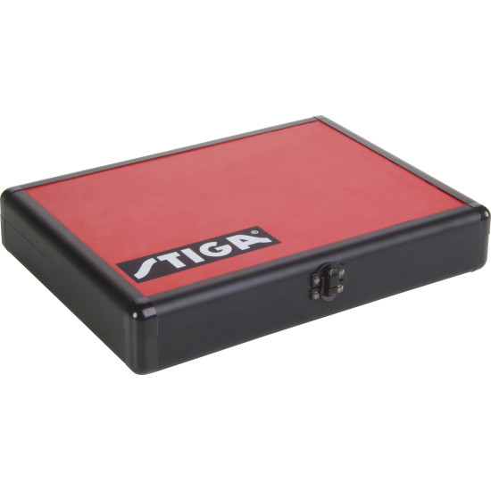 STIGA Alu Batcase ietvars galda tenisa raketei, melns/sarkans