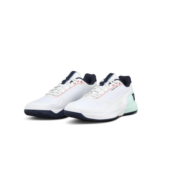 WILSON TENISA APAVI VĪRIEŠU RUSH PRO 5 White / Bay / Fiery Coral WRS338500