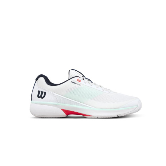 WILSON TENISA APAVI VĪRIEŠU RUSH LITE 5 White / Bay / Fiery Coral WRS338580