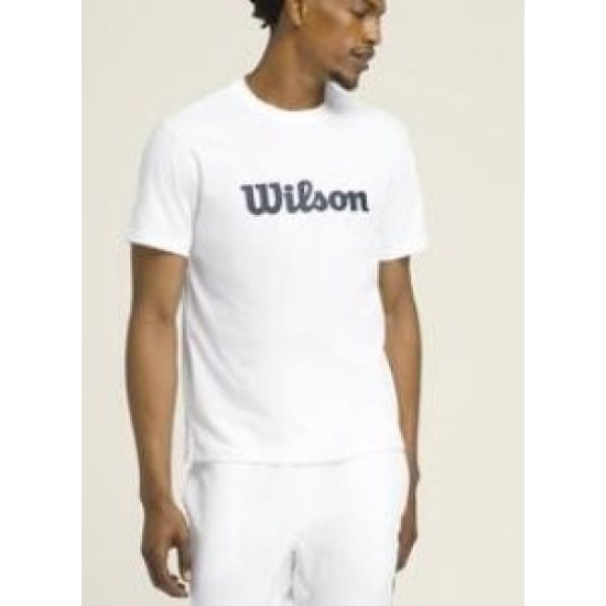 WILSON VĪRIEŠU T-KREKLS M UNISEX TEAM GRAPHIC TEE BRIGHT WHITE SCRIPT