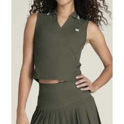 W RIB SLEEVELESS POLO GRAPE LEAF WE00031E033001