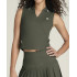 W RIB SLEEVELESS POLO GRAPE LEAF