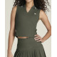 W RIB SLEEVELESS POLO GRAPE LEAF