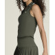 W RIB SLEEVELESS POLO GRAPE LEAF