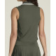 W RIB SLEEVELESS POLO GRAPE LEAF
