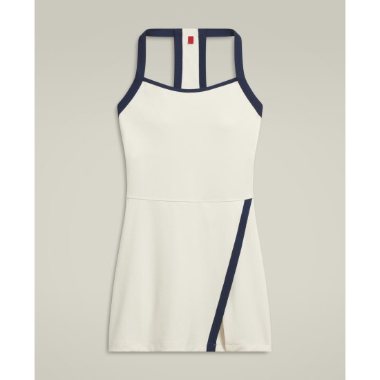 W RALLY HALTER UNLINED DRESS SANDRIFT