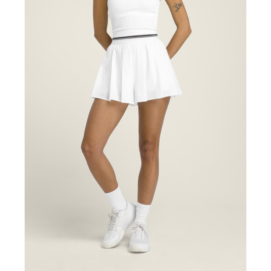 W VELOCITY PLEATED LINED SHORT BRIGHT WHITE