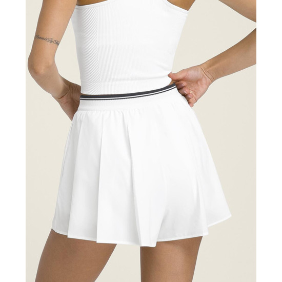 W VELOCITY PLEATED LINED SHORT BRIGHT WHITE