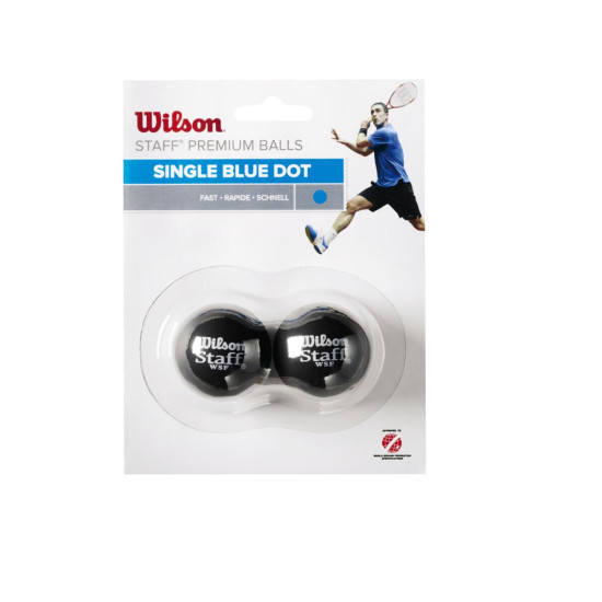 WILSON skvoša bumbiņas STAFF Iepakojumā 2 gb. - blue dot