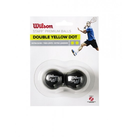 WILSON skvoša bumbiņas STAFF Iepakojumā 2 gb. - double yellow dot WILSON skvoša bumbiņas STAFF Iepakojumā 2 gb. - double yellow dot