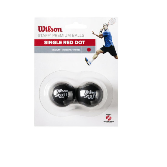 WILSON skvoša bumbiņas STAFF Iepakojumā 2 gb. - red dot
